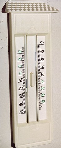 Termometro a minima e massima: indicazione tipica
