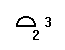 Simbolo grafico per le nubi basse eventualmente presenti + loro copertura in ottavi + loro base (cumuli umili per una copertura di tre ottavi con base tra 100 e 200 metri)